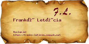 Frankó Letícia névjegykártya